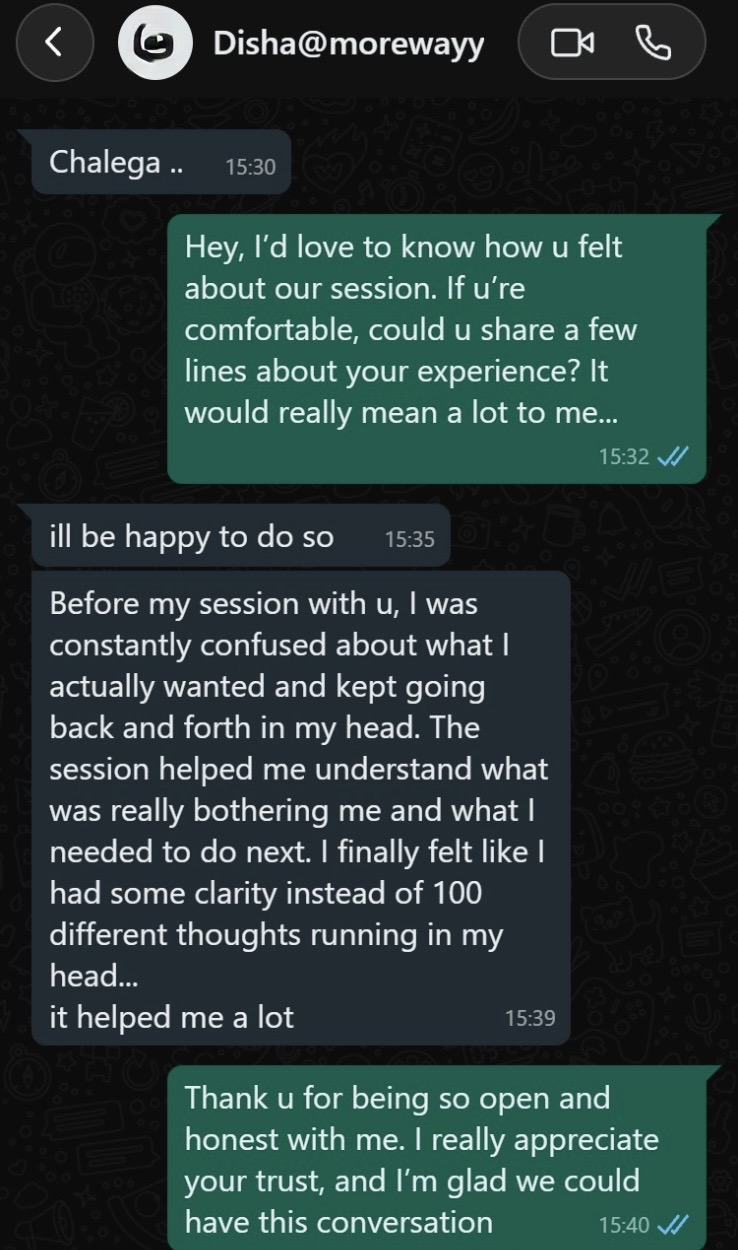 Finally felt like I had some clarity